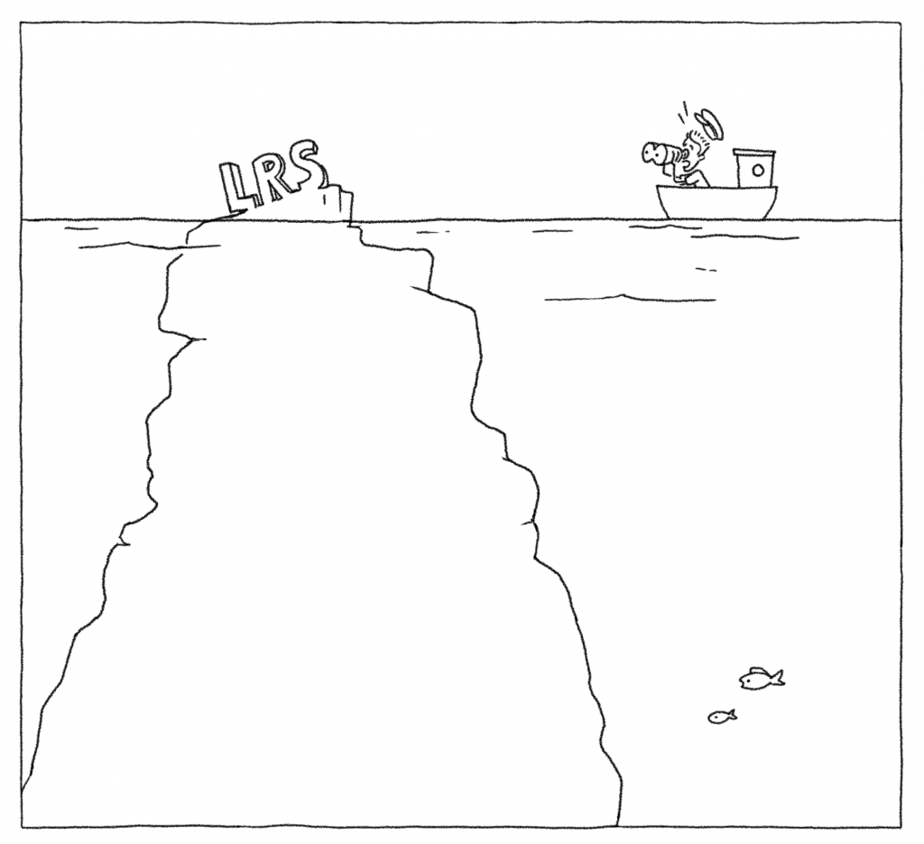 Ausmalbild "Eisberg – Ursachen von LRS"